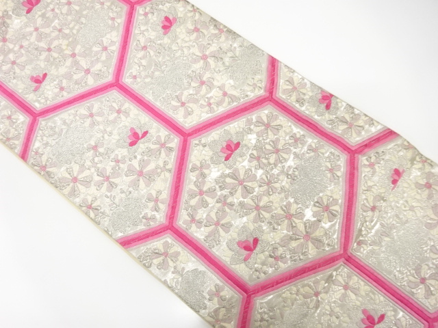 JAPANESE KIMONO / ANTIQUE FUKURO OBI / SILK / WOVEN PAULOWNIA